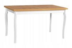 Stół ALBA AL-5 80x78x140/180 cm rozkładany do kuchni salonu drewno laminat biały/dąb grandson 