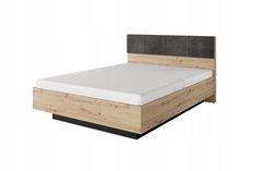 Łóżko 160x200 cm ze schowkiem na pościel system tally artisan / antracyt do sypialni 