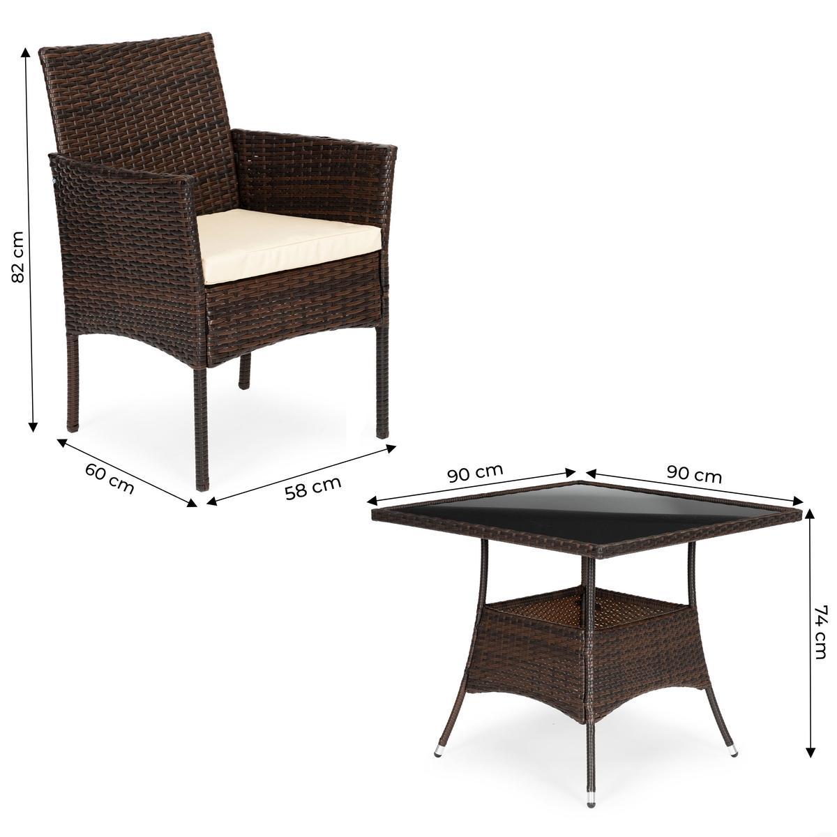 Komplet mebli ogrodowych z rattanu 4 krzesła i stolik ze szklanym blatem PREGASIO 4 Full Screen