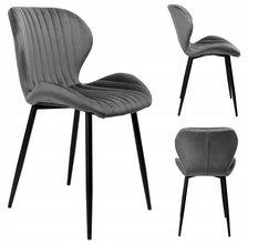 Krzesło welurowe DALLAS VELVET 48x80x47 cm grafitowe czarne nóżki do jadalni lub salonu